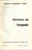 Folklore de l’Aube N°8 - Défense du toquat