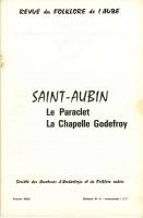 Folklore de l’Aube N°4 - Saint Aubin - le paraclet - la chapelle Godefroy